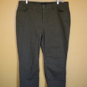 Talbots Flawless 5 pocket Slim Ankle curvy 16 Olive green